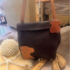Tous leather bag with handmade leather charm!